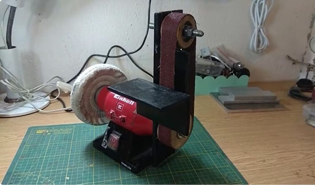 Belt Sander from Grinding Stone Motor DIY build