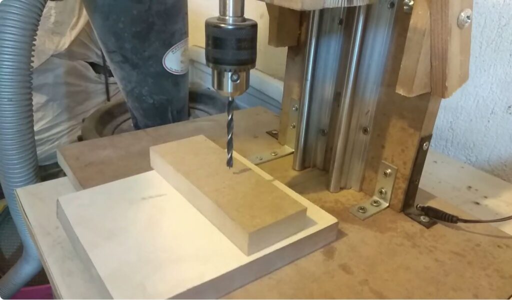 Homemade mini drill press setup