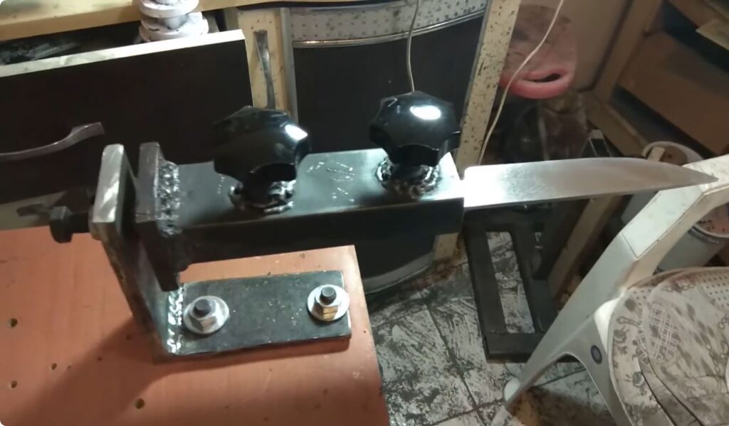 Knife making jig with Homemade Knife Vise
