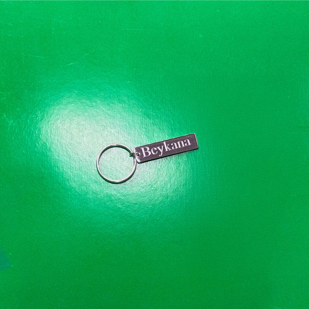 engraved metal tag using diamond tip